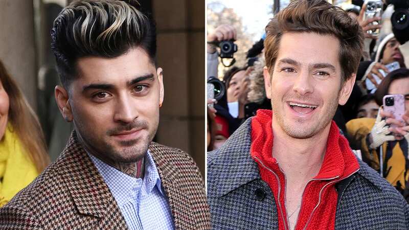 Zayn Malik makes rare public appearance with Andrew Garfield at Paris show
