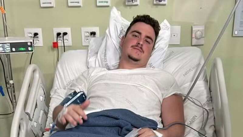 Mateus Facio recuperating in hospital in Brazil after his surgery (Image: Mateus Facio)