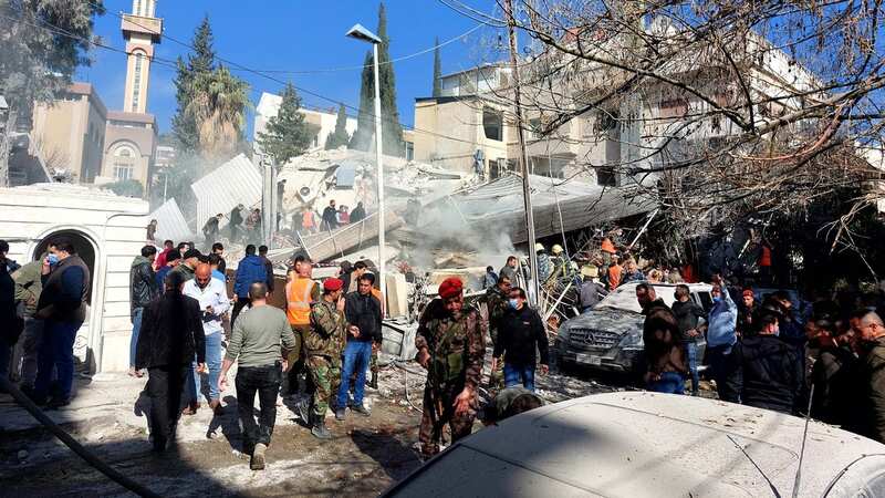 Buildings destroyed in the strike in Damascus (Image: AFP via Getty Images)