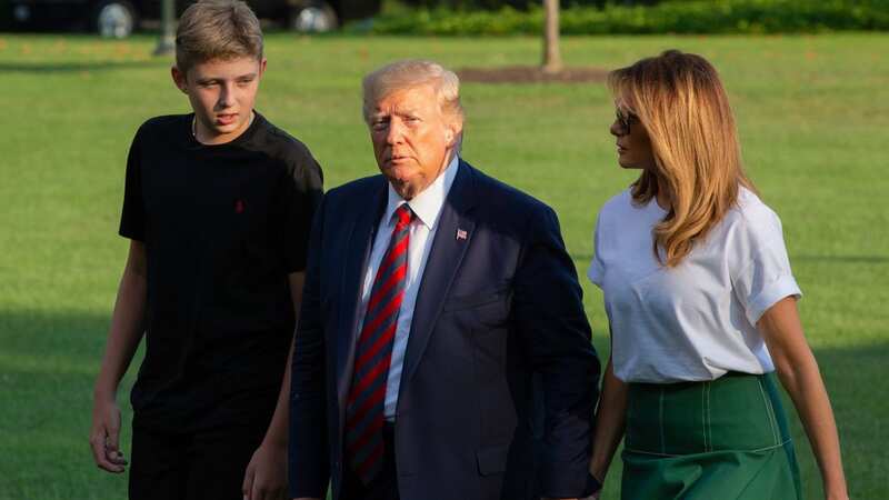 Even at the age of 13, Barron toured over his presidential father (Image: AFP via Getty Images)