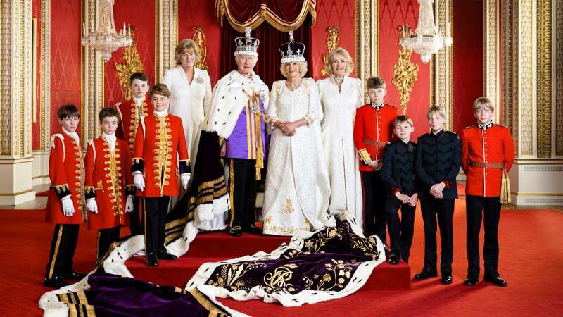 Annabel, seen next to Queen Camilla, was one of her attendants at the Coronation (Image: Hugo Burnand/Royal Household 202)