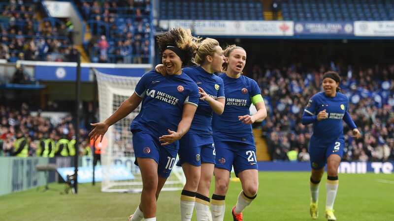 Lauren James celebrates opening to scoring for Chelsea against Manchester United (Image: Photo by Harriet Lander - Chelsea FC/Chelsea FC via Getty Images)