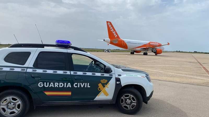 A British tourist faces a massive fine for sparking a bomb alert on an Easyjet flight (Image: Guardia Civil)