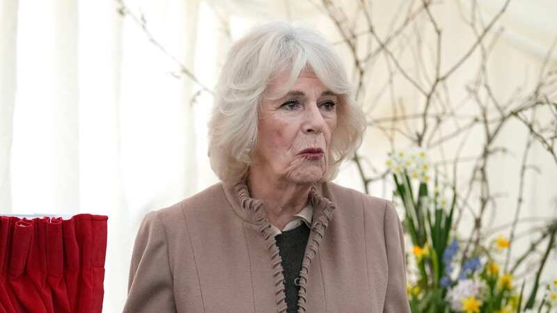 Queen Camilla during engagements in Swindon today (Image: Getty Images)