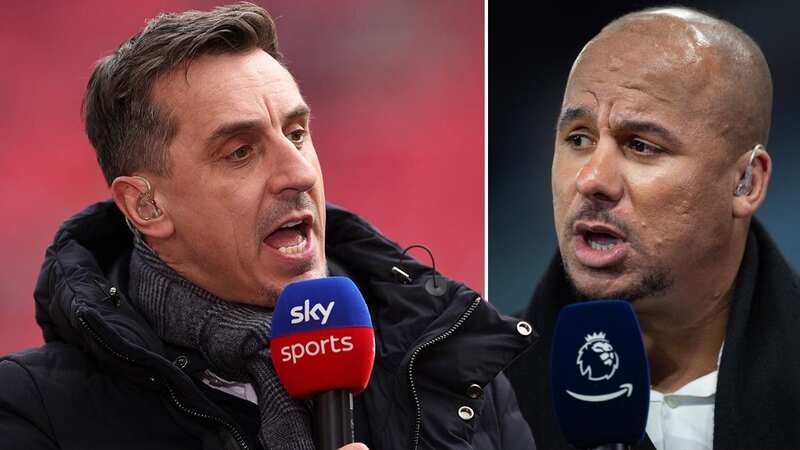 Gary Neville reacts to Gabby Agbonlahor