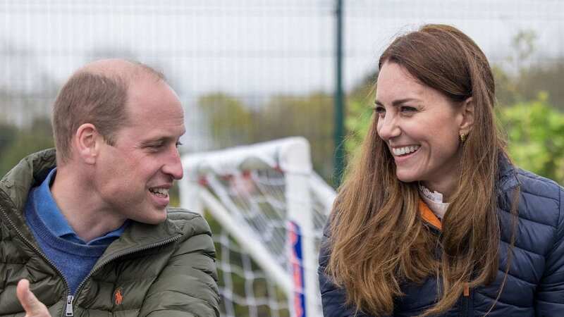 Prince William and Kate laughed together on their visit to the Belmont Community Centre in County Durham (Image: POOL/AFP via Getty Images)