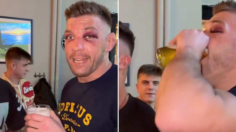 New UFC champion Dricus Du Plessis downs beer in seconds to leave fan impressed