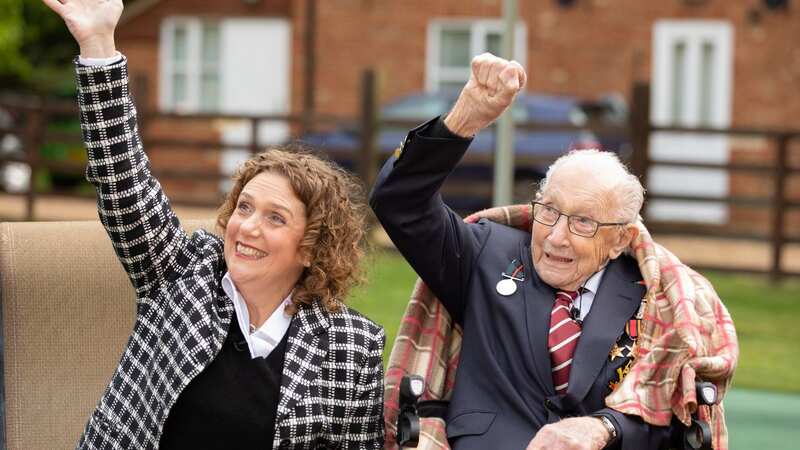 Colonel Tom Moore and his daughter Hannah pictured celebrating his 100th birthday (Image: Getty Images)