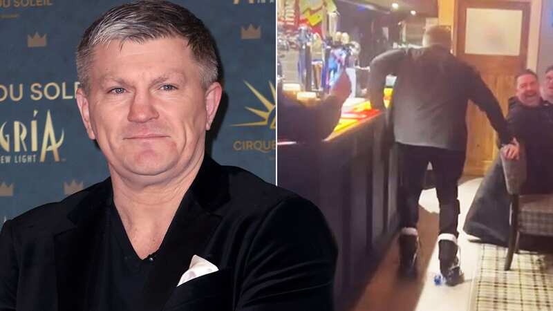 Ricky Hatton falls flat on his face after trying to roller skate at pub