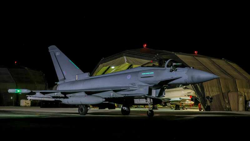 RAF Typhoon and Voyager aircraft return to RAF Akrotiri after carrying out air strikes against Houthi military targets (Image: MoD Crown Copyright via Getty Im)