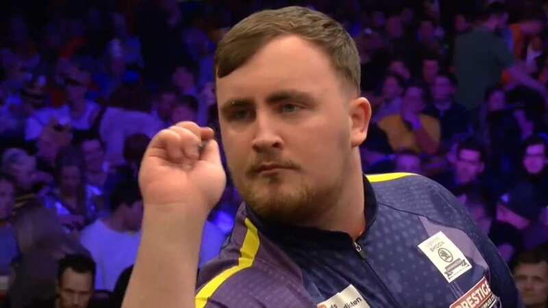 Luke Littler beat Dirk van Duijvenbode in the first round in the Netherlands (Image: ITV Sport)