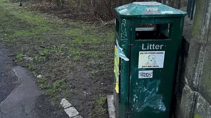 The parcel was placed beside this bin in Pilrig Park near Bonnington, Edinburgh (Image: EdinburghLive)