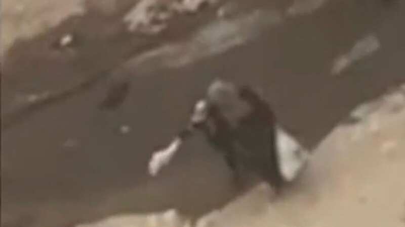 The sickening act was caught on camera in a video published earlier this month on the Middle East Eye