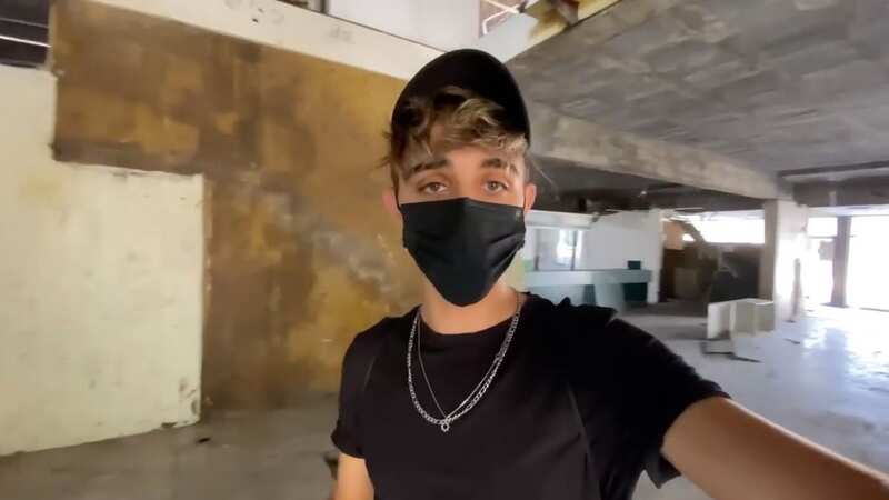 Jose Flores inside the abandoned hospital (Image: Jam Press Vid/@josefloresterror)