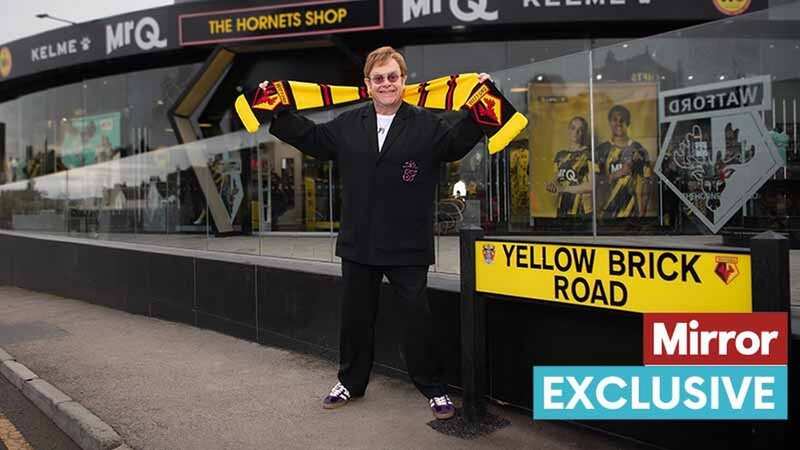 Sir Elton at the ground (Image: Sol Tomlinson/Watford FC)