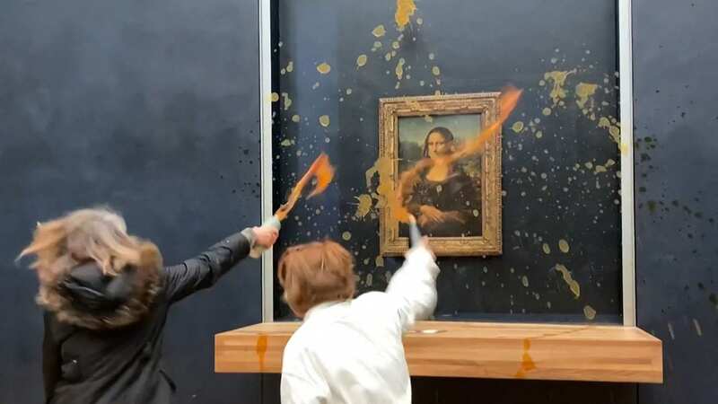 Protestors splash soup across Mona Lisa painting in Paris