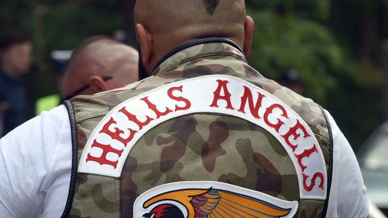 Members of the Hells Angels motorcycle club arrive for the Hells Angels