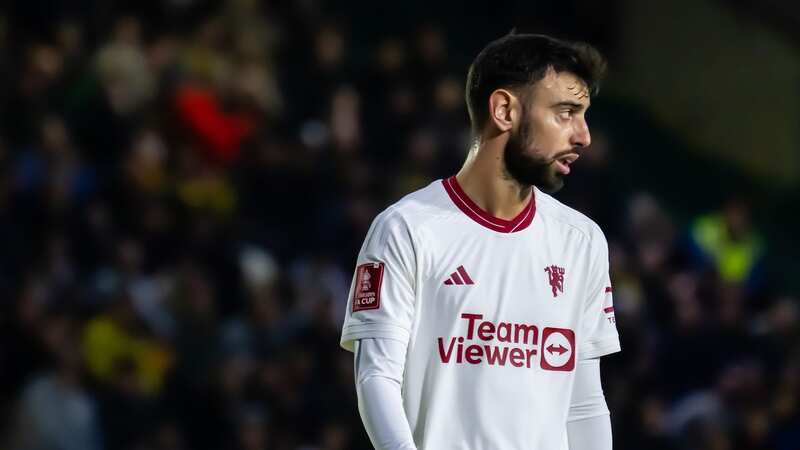 Bruno Fernandes was furious with Alejandro Garncho during one passage of play in the win over Newport County (Image: Ash Donelon/Manchester United FC)