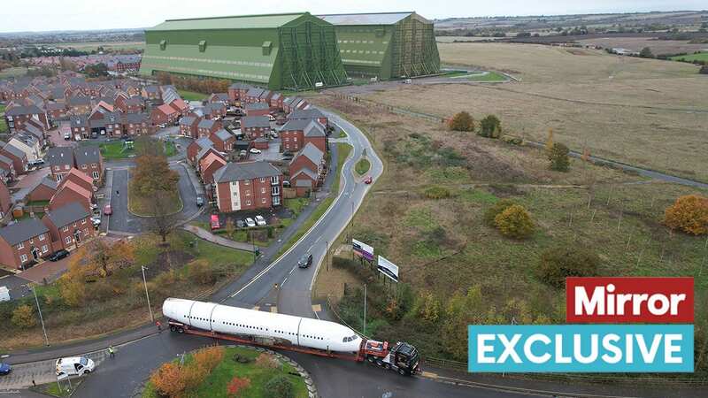 A plane fuselage was delivered to Cardington Airfield near Bedford for what is thought to be training