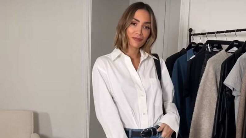 Frankie paired the gorgeous COS jeans with a crisp white shirt from H&M (Image: Frankie Bridge Instagram)