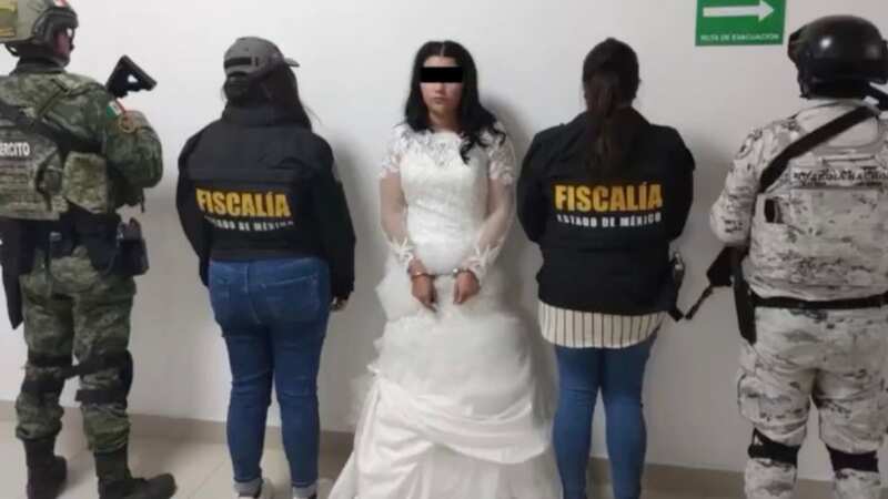 Nancy Lizeth was dumped at the altar by drugs cartel boss Clemente Mendiola Martinez last month (Image: @FiscaliaEdomex/Newsflash)