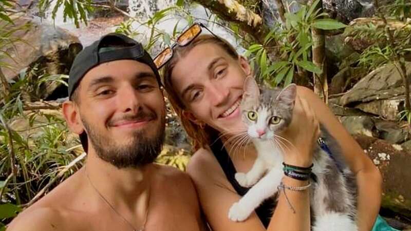 Léa Baillie, and Romain Dubois are travelling with their cat Nour (Image: Léa Baillie & Romain Dubois/SWNS)