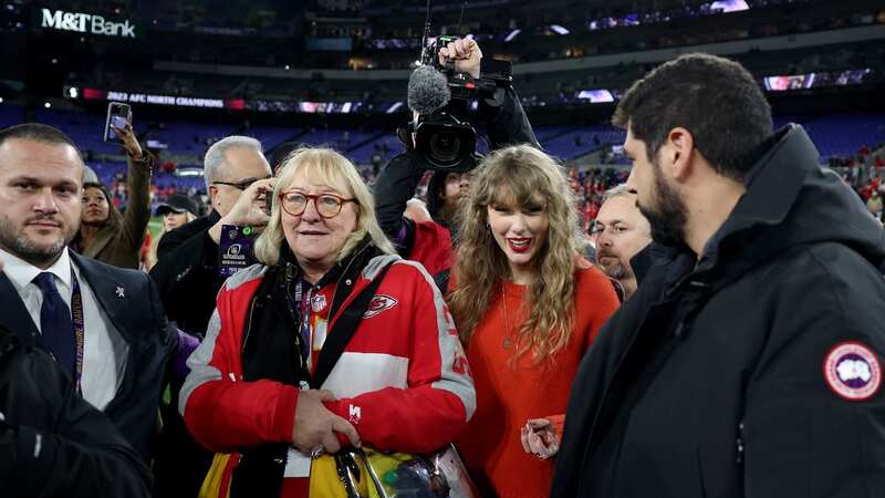 Donna Kelce and Taylor Swift watched on as Travis Kelce celebrated (Image: Getty Images)