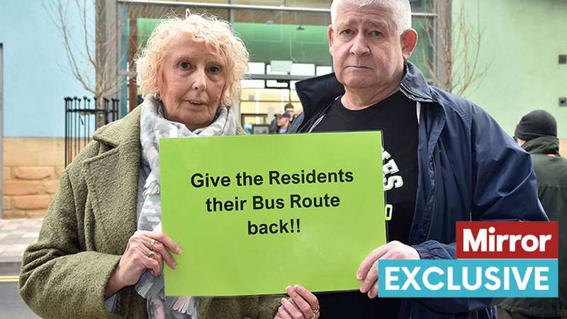 Eleanor Hellewell and Gary Williamson protested against bus cuts at Barnsley Interchange (Image: Steve Allen)