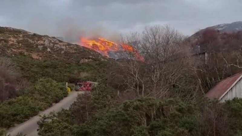 The blaze took hold near Assynt, Scottish Highlands (Image: DAILY RECORD)