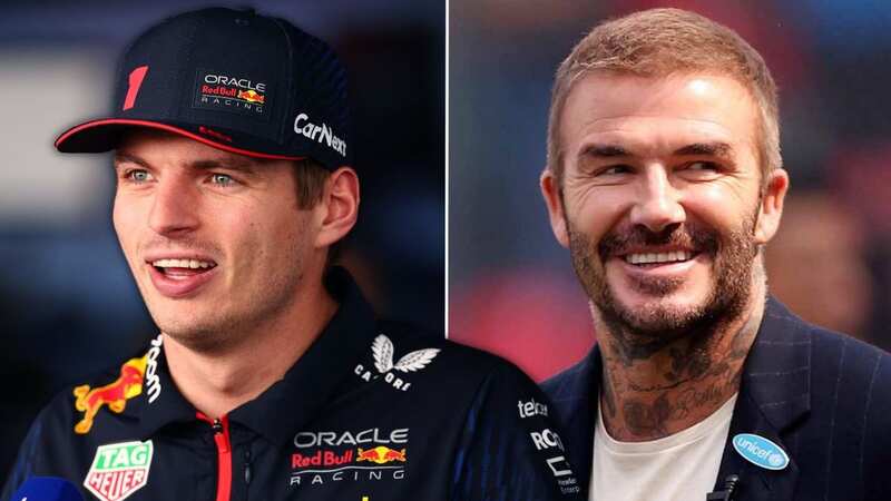 Max Verstappen and David Beckham together at last year