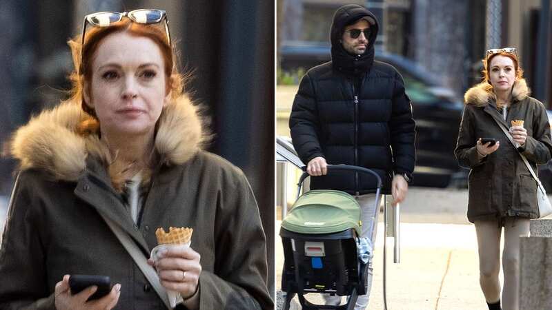 Lindsay enjoyed ice cream as she walked with her family