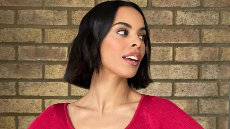 Rochelle Humes looked ravishing in red as she appeared on This Morning (Image: Instagram/@amberstyleedit)