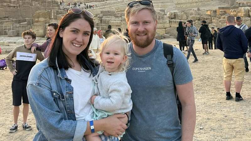 Alex Stroud and her husband Scott are travelling with their toddler Adelaide (Image: Alex Stroud / SWNS)