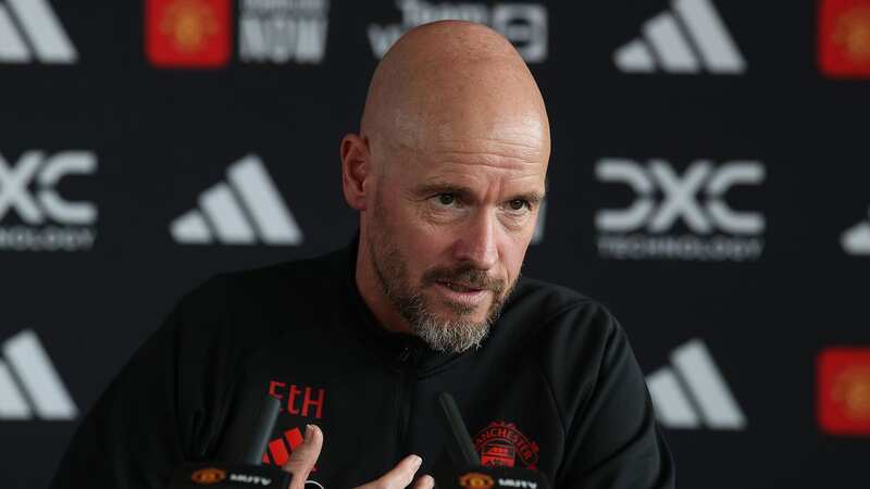 Erik ten Hag of Manchester United speaks during a press conference (Image: Getty Images)