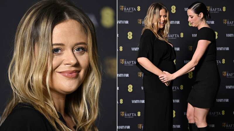 Emily Atack looked stunning as she showed off her baby bump at the event
