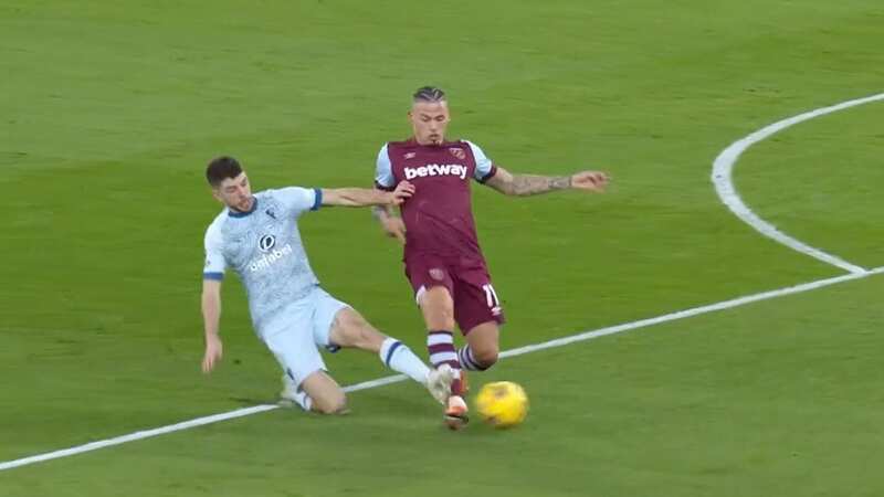 Kalvin Phillips gifted Dominic Solanke an early goal on his West Ham debut (Image: TNT Sports)