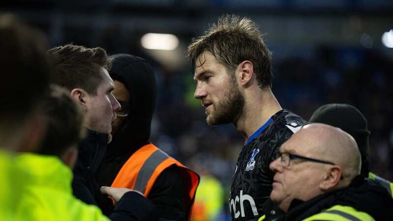 Joachim Andersen face to face with a fan after Brighton v Crystal Palace (Image: Ian Tuttle/REX/Shutterstock)
