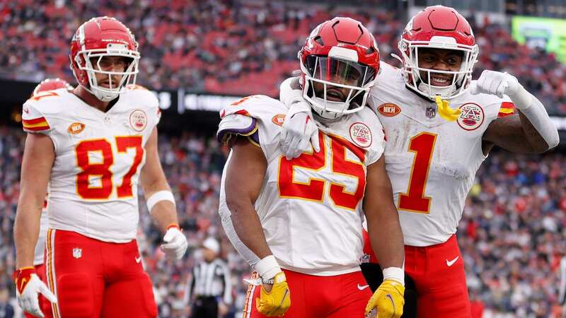 The Chiefs could restore their backfield to full health with Clyde Edwards-Helaire #25 and Jerick McKinnon #1 playing behind Isiah Pacheco (Image: Getty Images)
