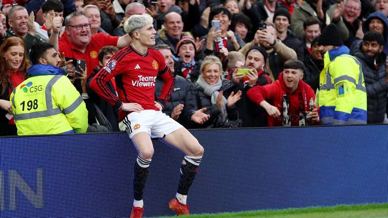 Alejandro Garnacho of Manchester United celebrates scoring (Image: Clive Brunskill)