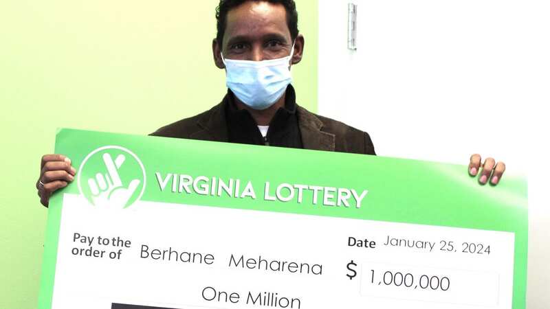 Berhane Meharena was driving a truck in Texas when he found out his ticket was one of five $1million winners in Virginias New Years Millionaire Raffle (Image: Newsflash)