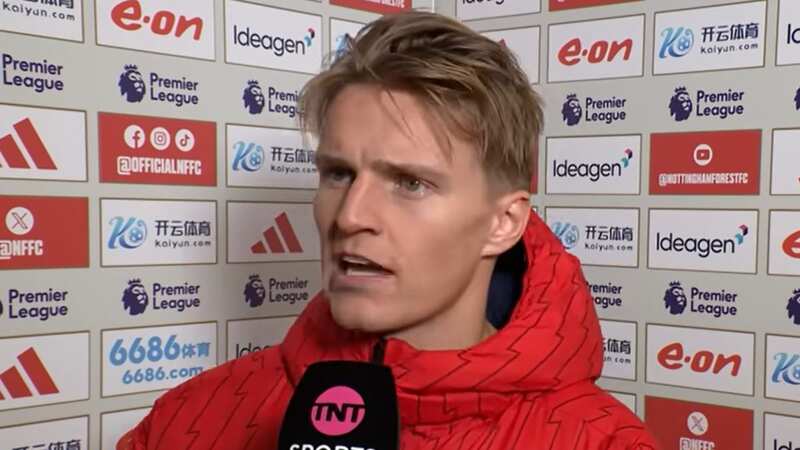 Martin Odegaard has hit back at Jamie Carragher after being criticised for overcelebrating (Image: TNT Sports)