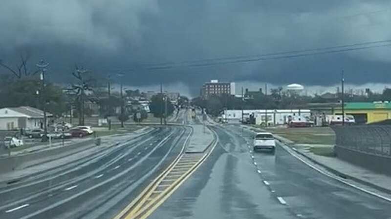 The video shows a tornado touching down in Valdosta, Georgia (Image: Fox35)