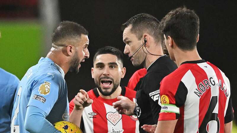 Kyle Walker had a furious showdown with Neal Maupay on Monday (Image: Getty Images)