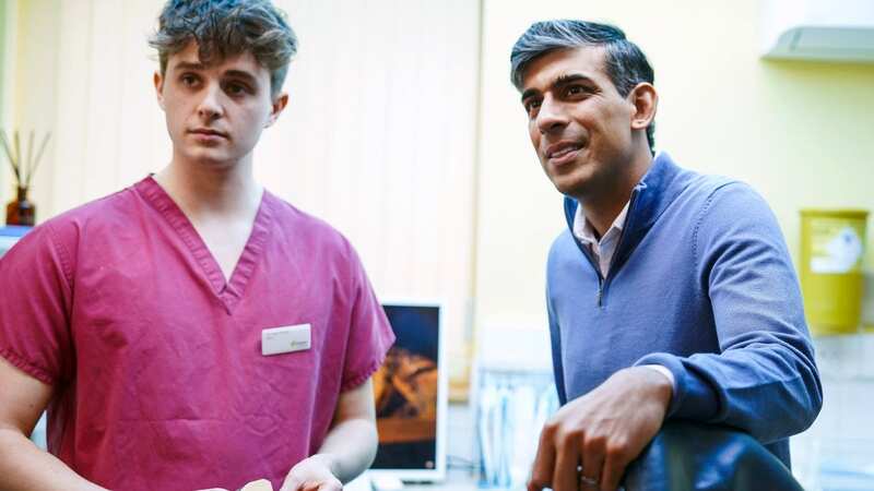 Rishi Sunak visited a dental practice in Cornwall (Image: PA)