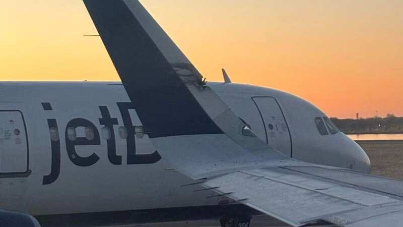 Photos from passengers on board showed damage to the wings of one of the planes (Image: Boston 25)