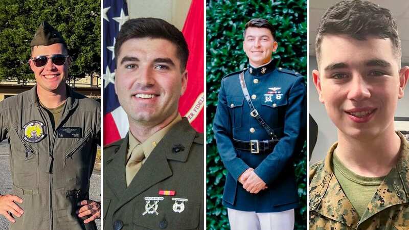 The five marines who went missing after their CH-53E Super Stallion helicopter failed to land at its destination have been identified by the US Marine Corps (Image: NBC San Diego)