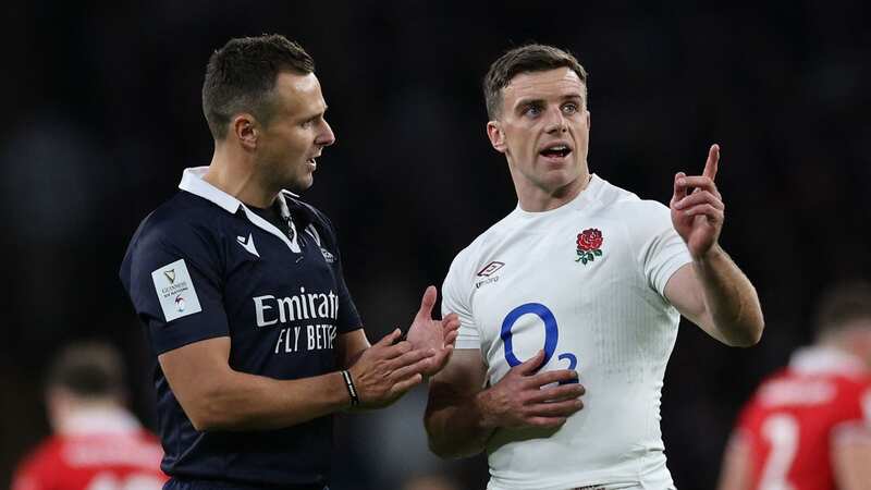 George Ford argues with referee James Doleman (Image: Getty Images)