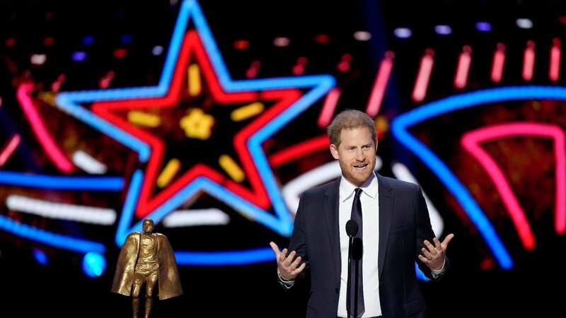 Prince Harry at the NFL Honours award show (Image: AP)