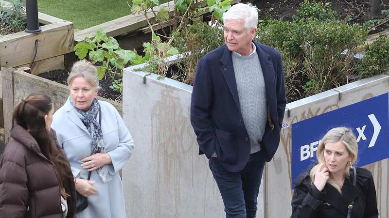 Former This Morning host Phillip Schofield reunited with his wife Steph and their daughters Molly and Ruby (Image: GREG BRENNAN)