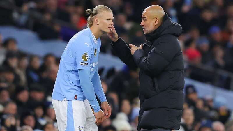 Erling Haaland of Manchester City reacts during a training session at Etihad Campus ahead of their UEFA Champions League match against FC Copenhagen (Image: 2024 Alex Livesey - Danehouse)